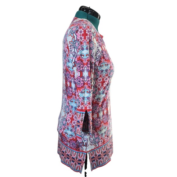 Coolibar Sun Protection Tunic Top Women M St Lucia Floral Print 3/4 Sleeve - Picture 4 of 11